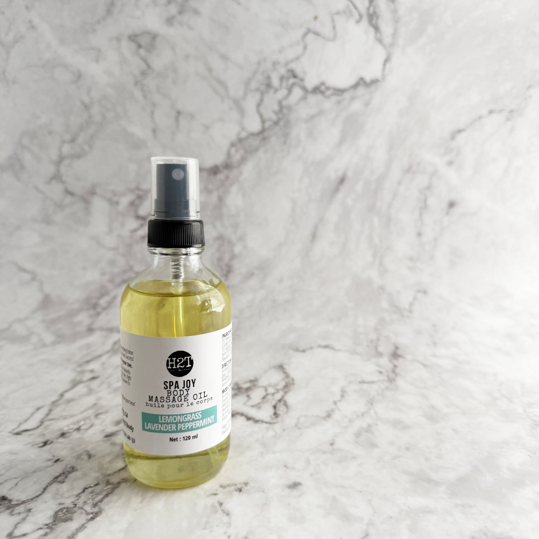 H2TBody handcrafted natural Lemongrass Lavender Peppermint body oil made in Canada